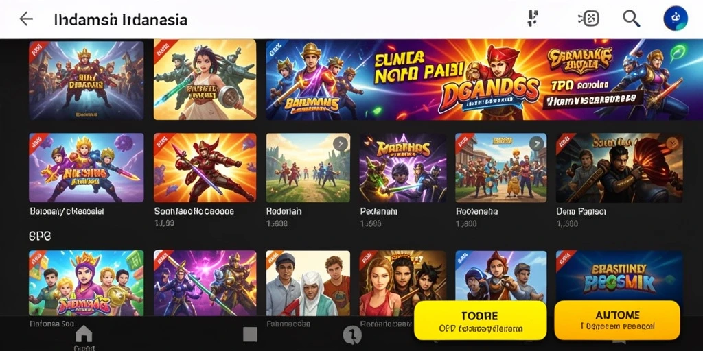 Tampilan menu utama yang penuh warna dan menarik.